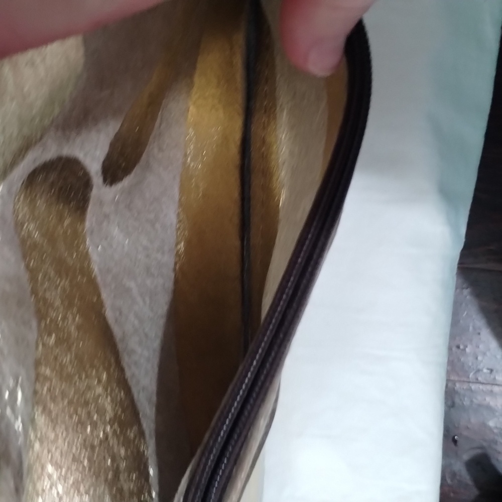 Keep it Gypsy metallic cowhide purse with Louis Vuitton detail on front - Picture 5 of 15